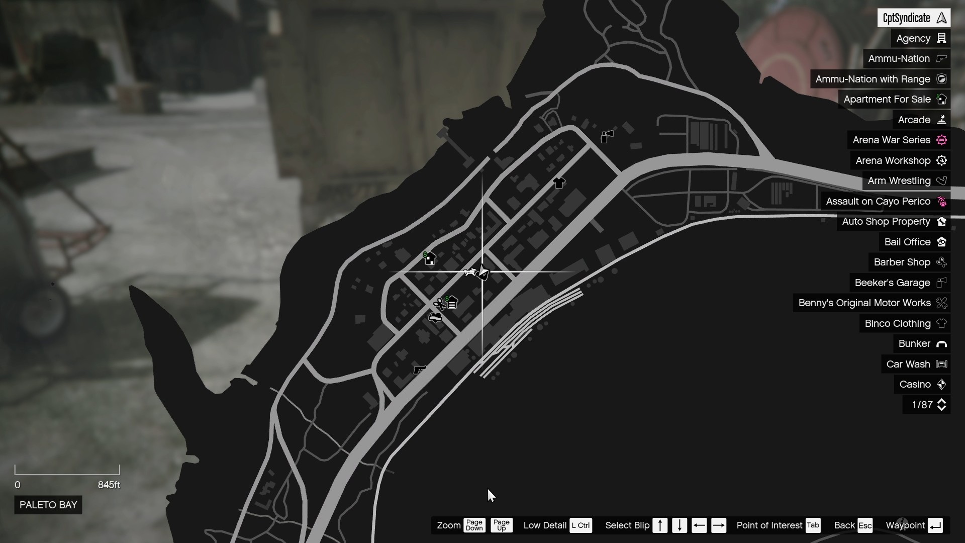 The map shows that the Yuanbao is near the Salvage Yard at Paleto Bay.