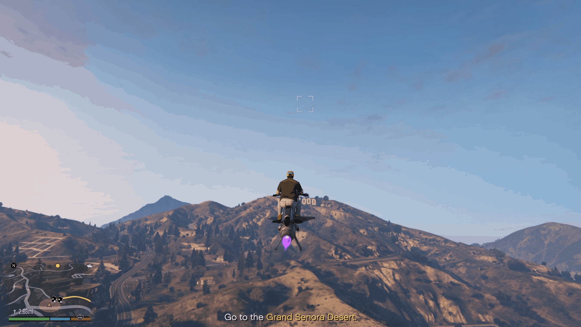 Flying the Oppressor Mark II to marked the location