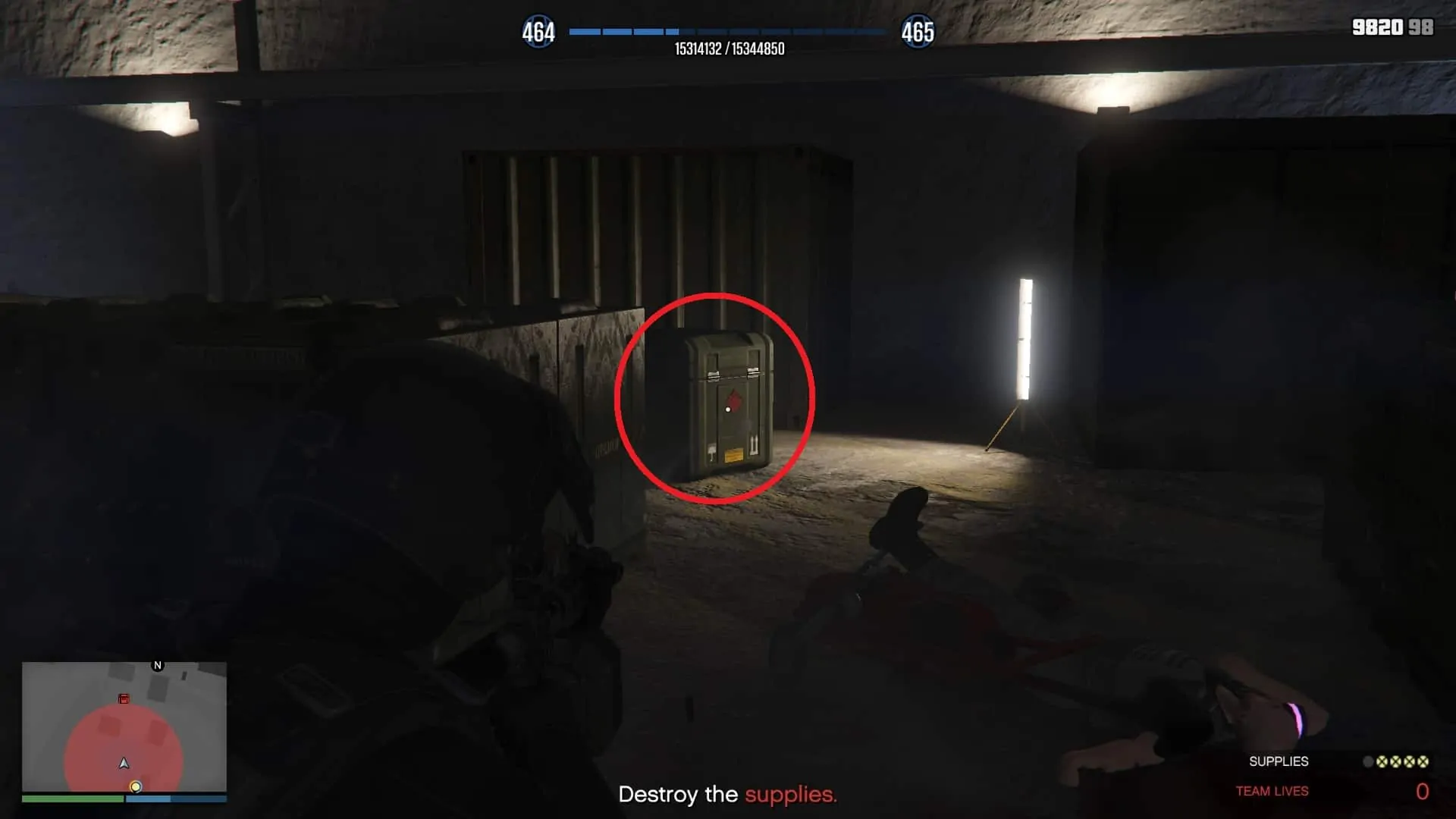 Fifth supply box in the hangar by the plane on the left side