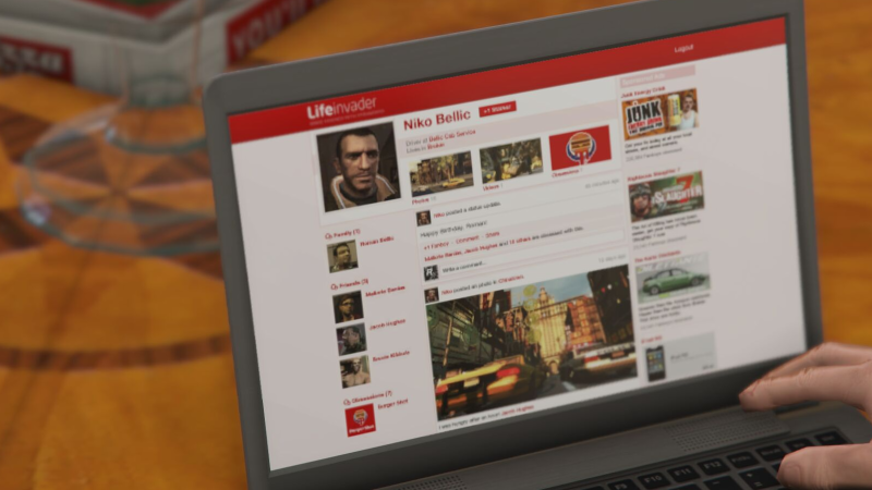 Lifeinvader profile of Niko Bellic.