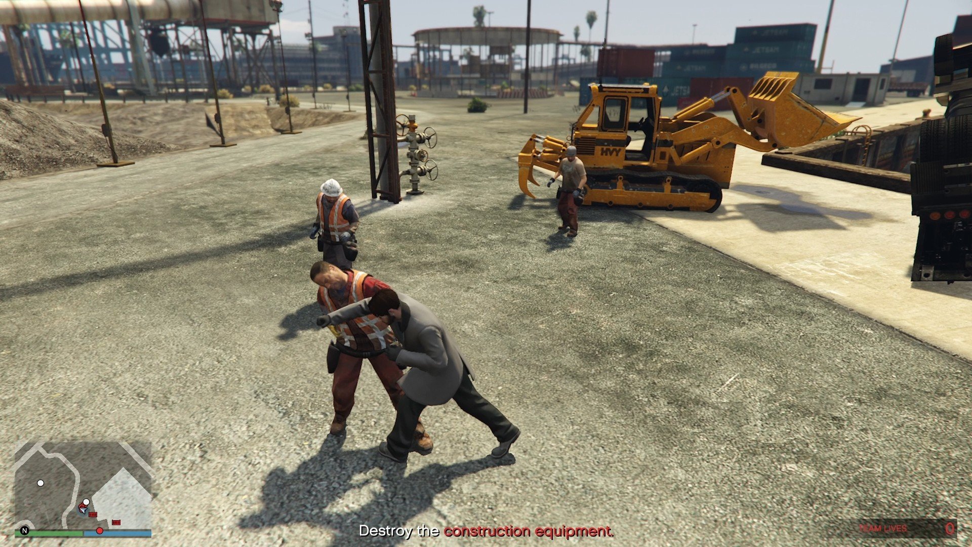 Do not use any firearms or explosives. Fists are more than enough. Just remember to eat your snacks and heal in between combat.