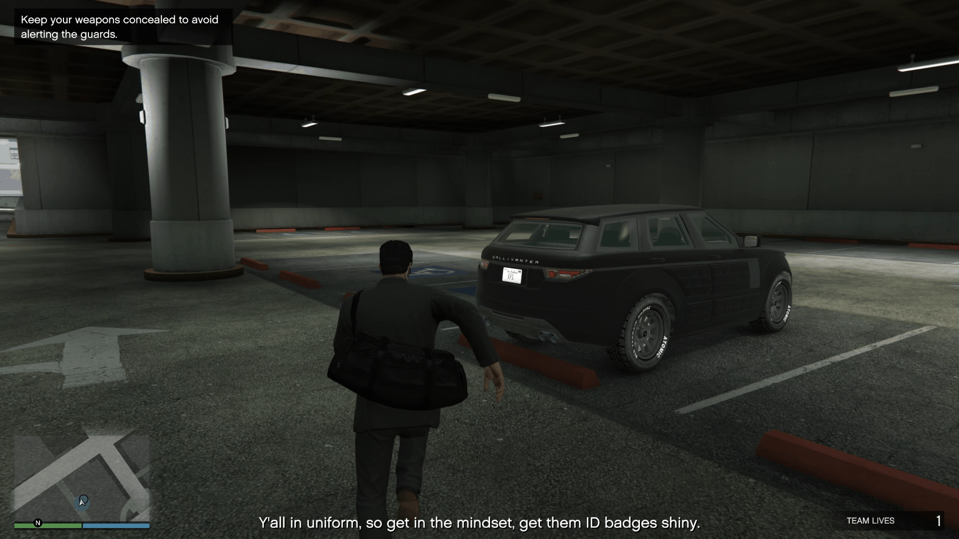 Security vehicle at the earlier marked getaway location