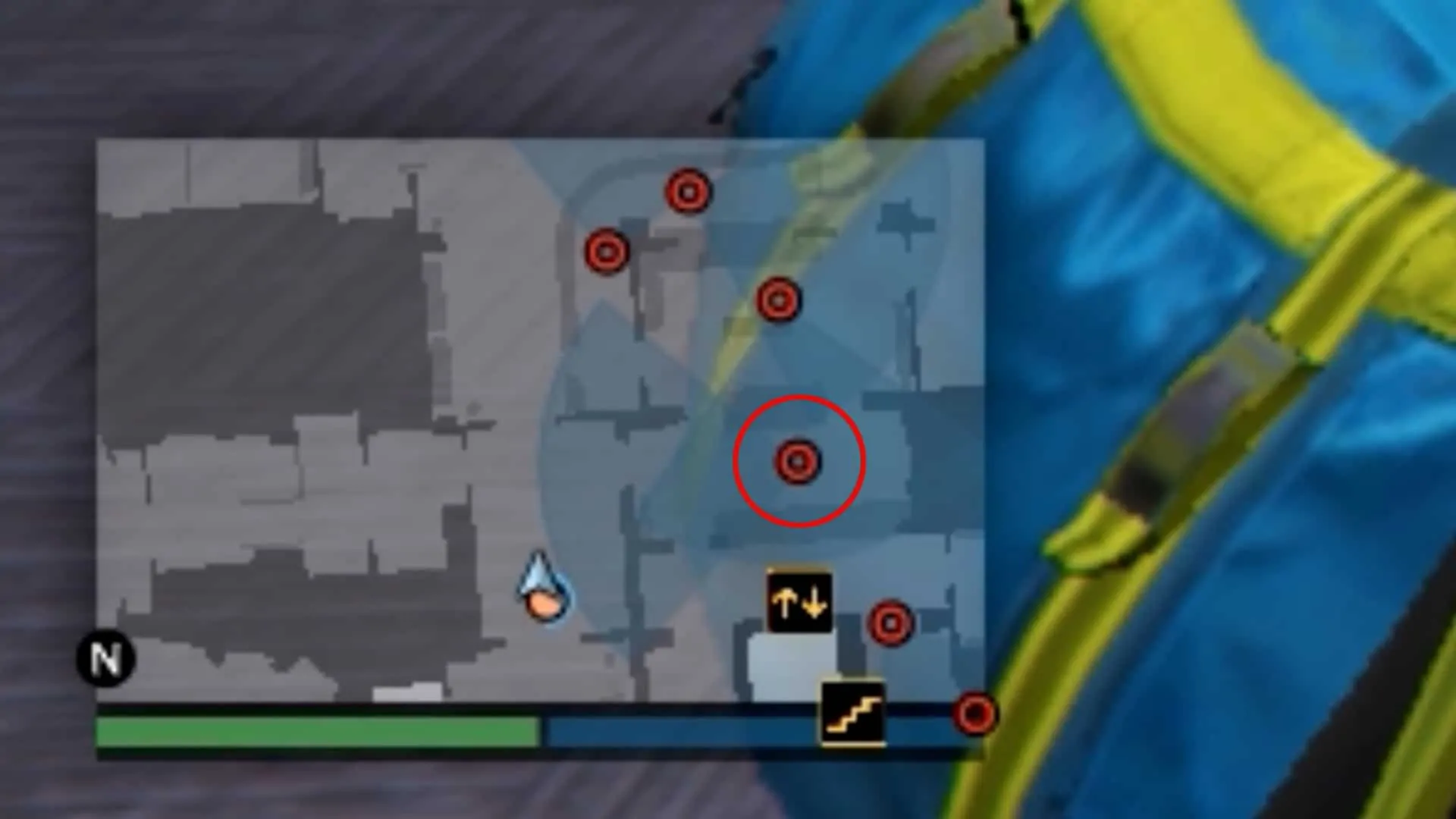 The guard the door to the right you need to take care of. Move forward when he turns around