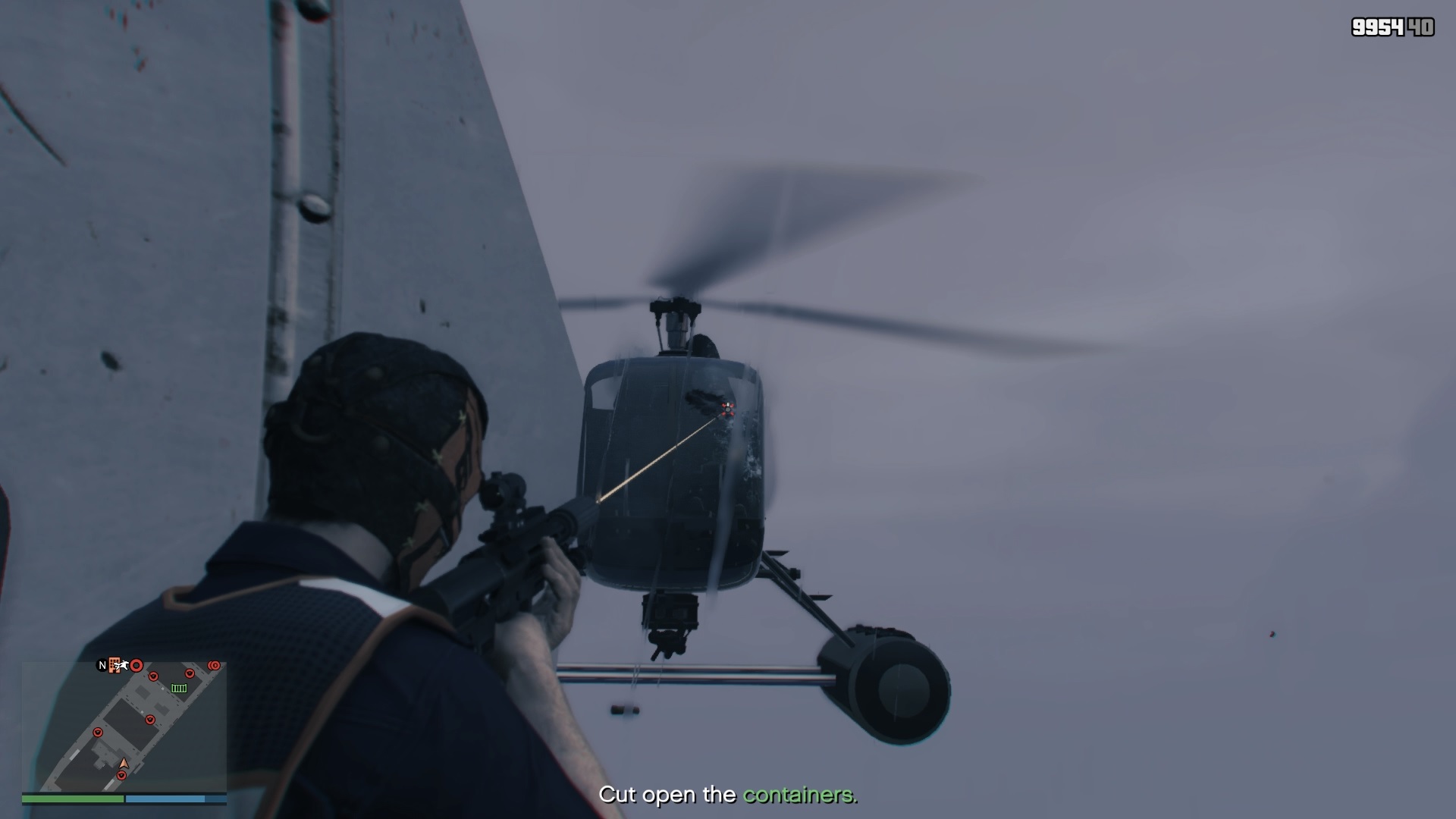 Shoot the pilot to instantly eliminate the chopper.