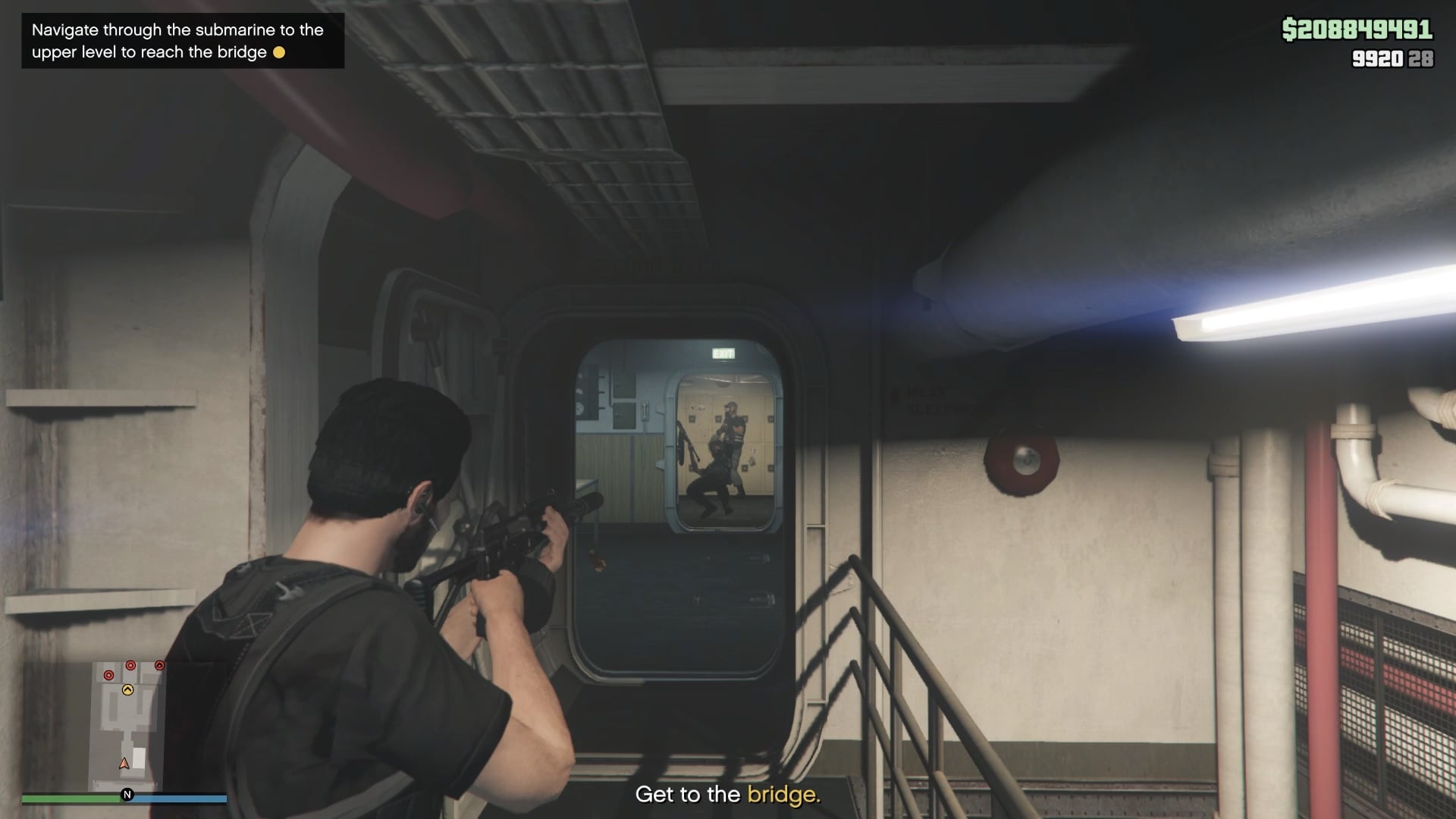 Guards across the mess hall.