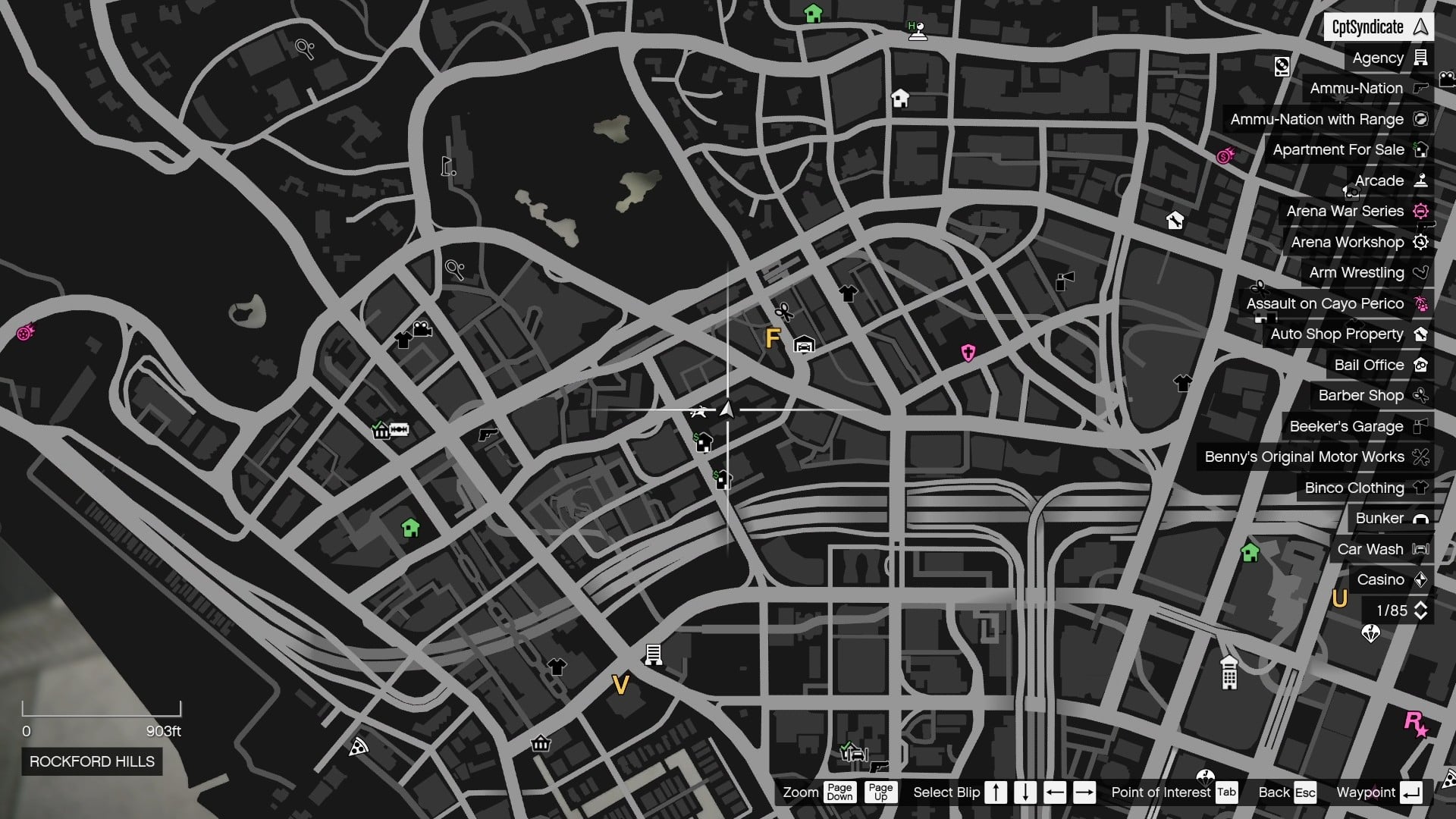 The map shows the location of the Yuanbao at Rockford Hills behind Eugenics Incorporated.