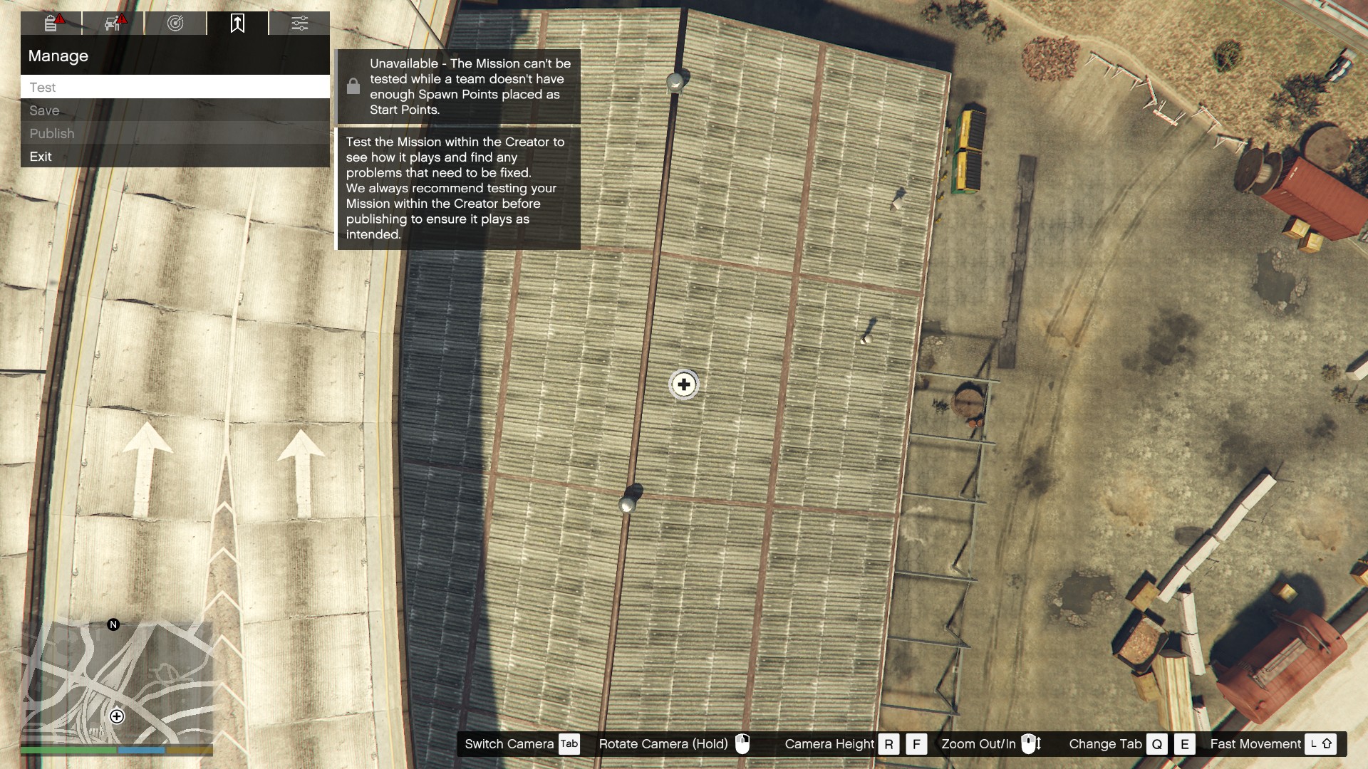 You can test your mission by navigating to the Manage tab of the Mission Creator.