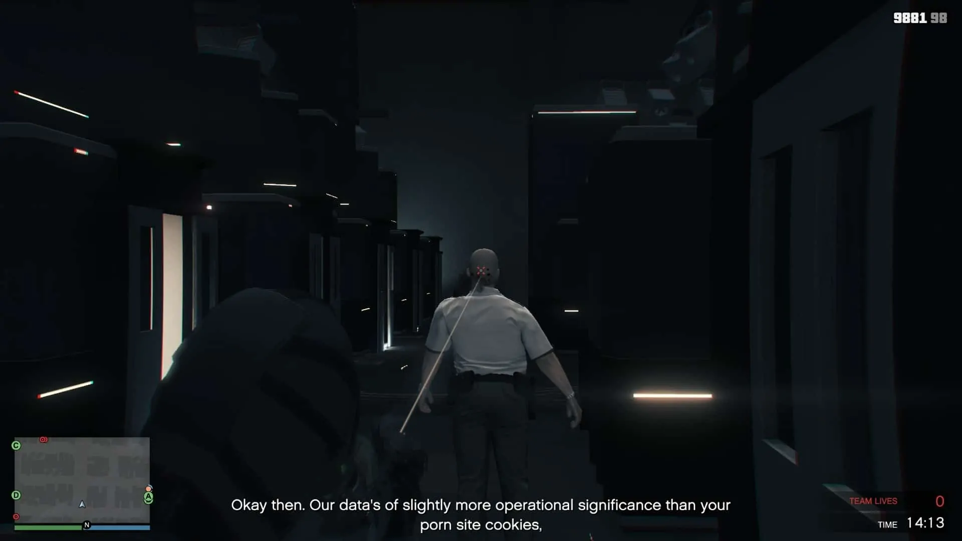 Killing a guard inside the server farm