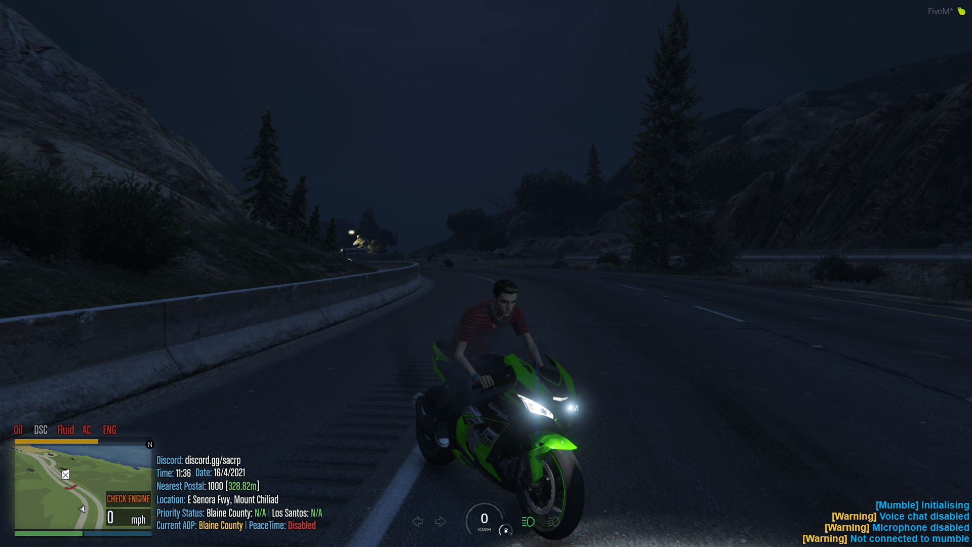 Bike engine failed as another player hit the bike with their car — form of VDM