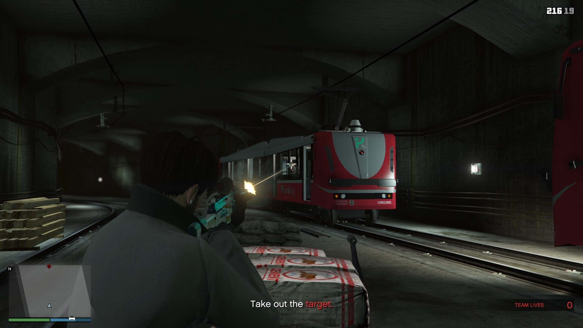 Use a cement stack or a stack of wooden planks for cover.