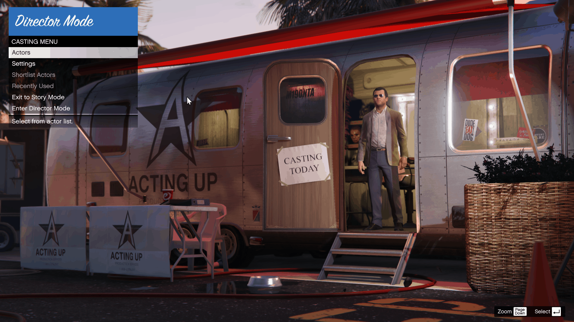 Casting Trailer Menu