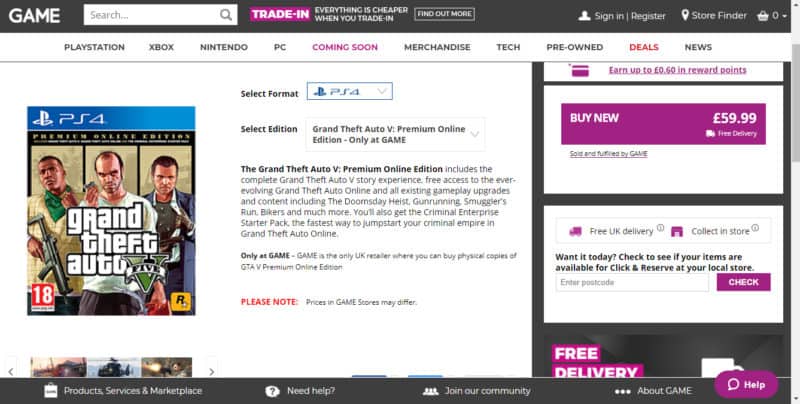 In case GAME pulls the listing for jumping the gun, here's an image of the store page.