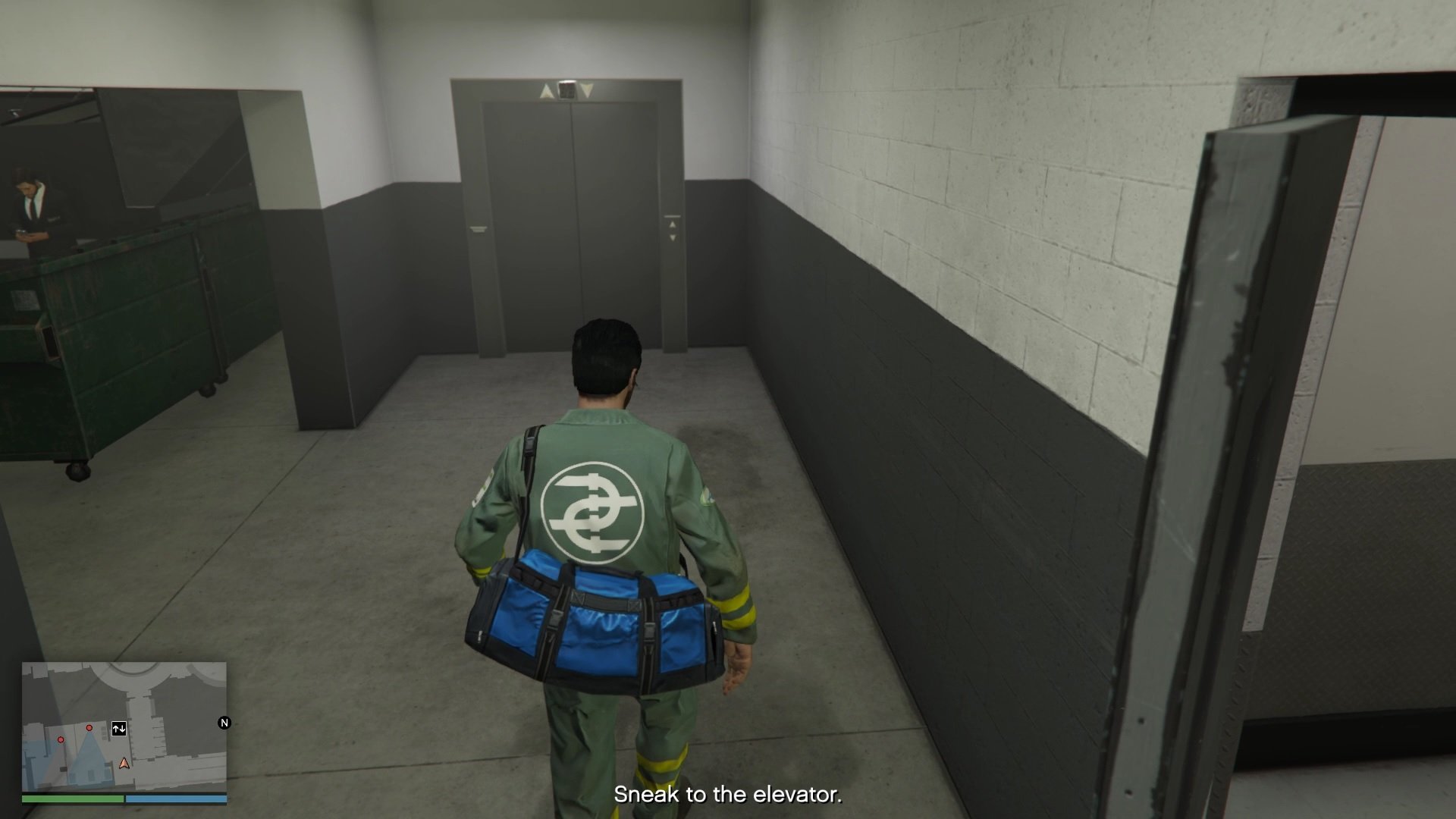 Be careful not to walk into the cones of vision of the security guards.