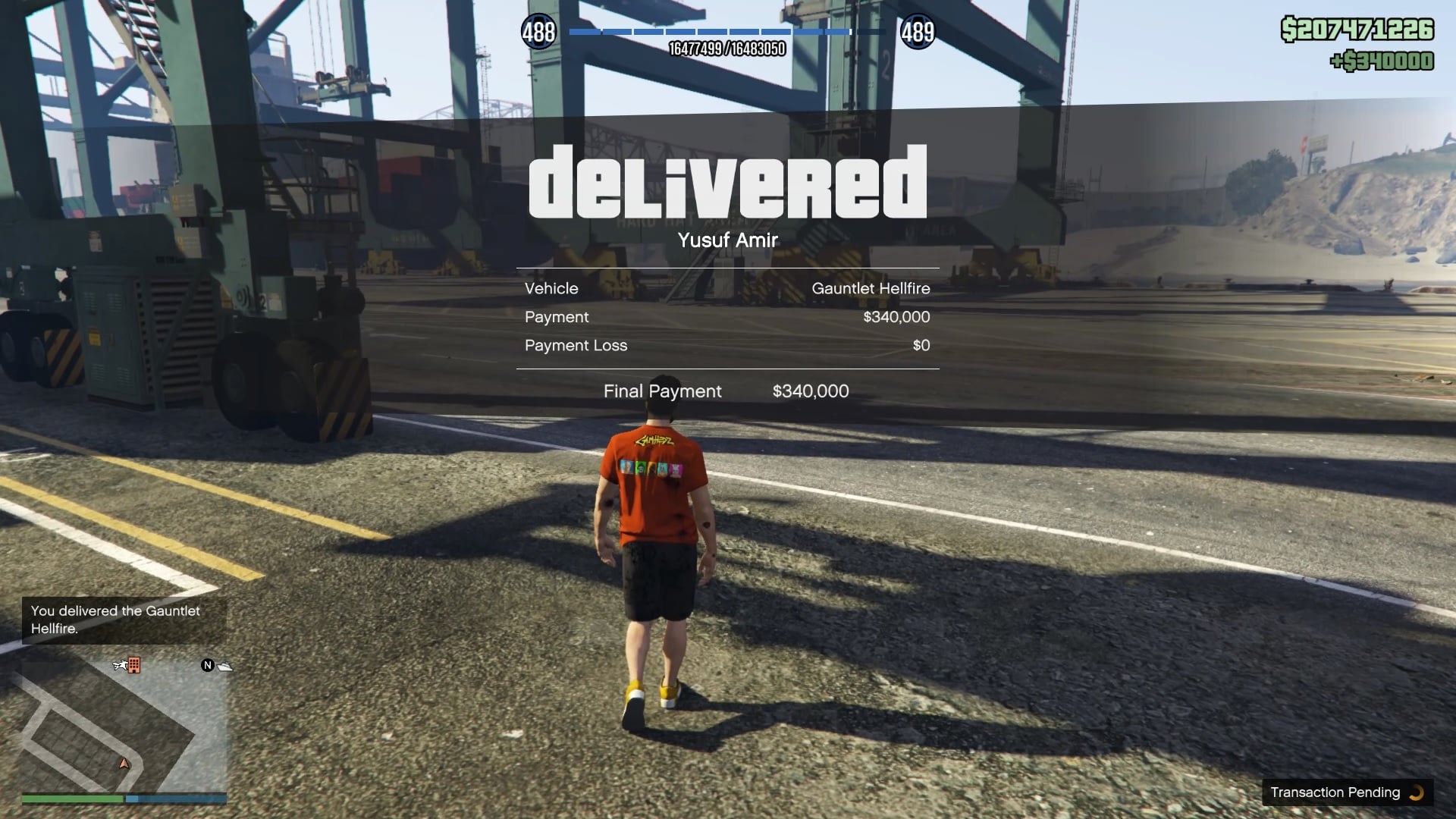 Total payment received for selling the vehicle to Yusuf.