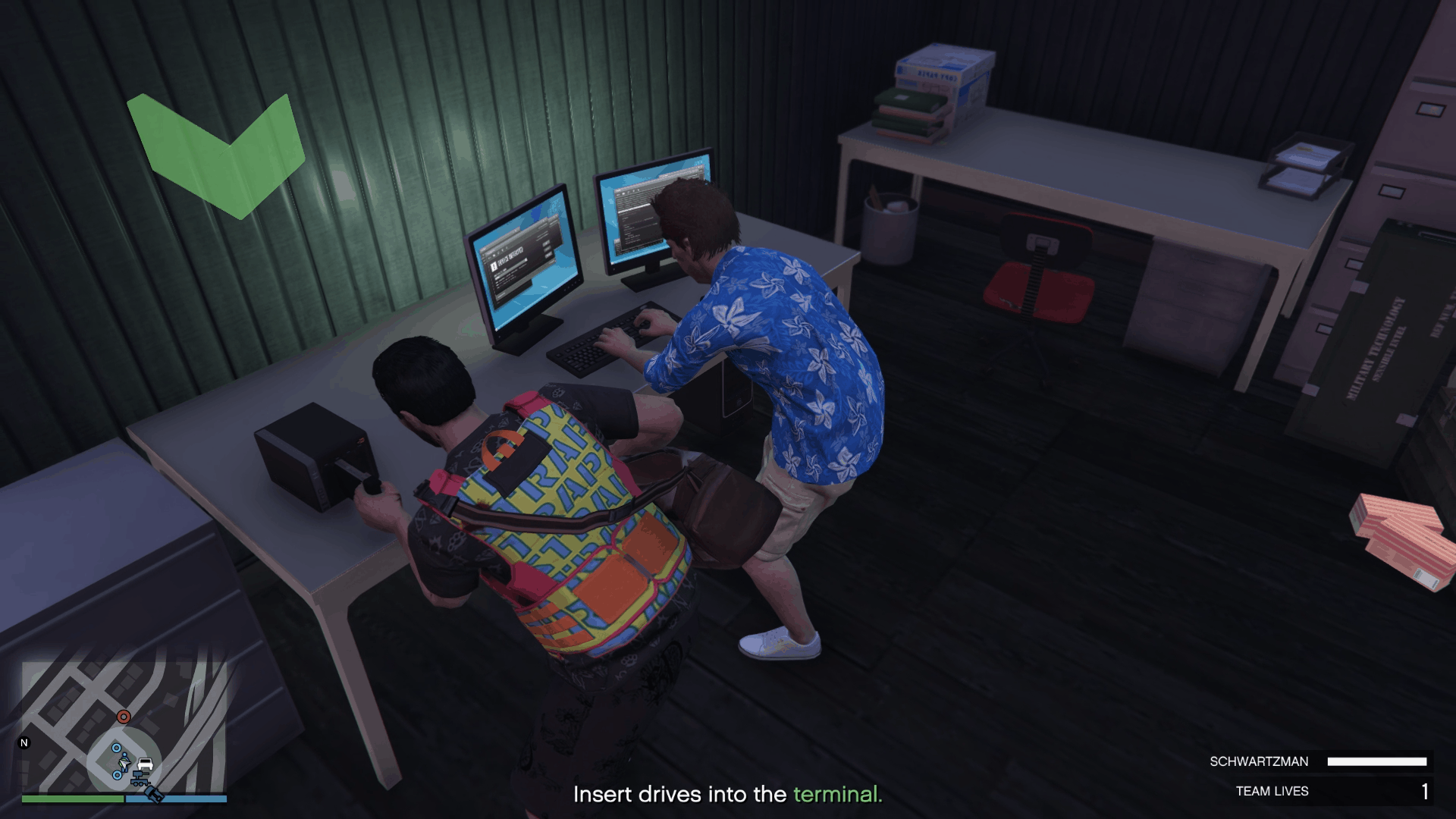 Inserting the hard drives into the terminal