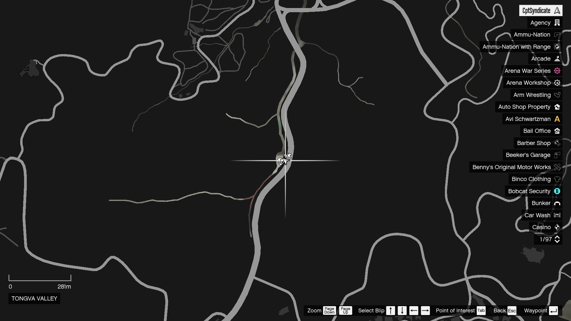 The map shows the location of the lucky clover in Tongva Valley.