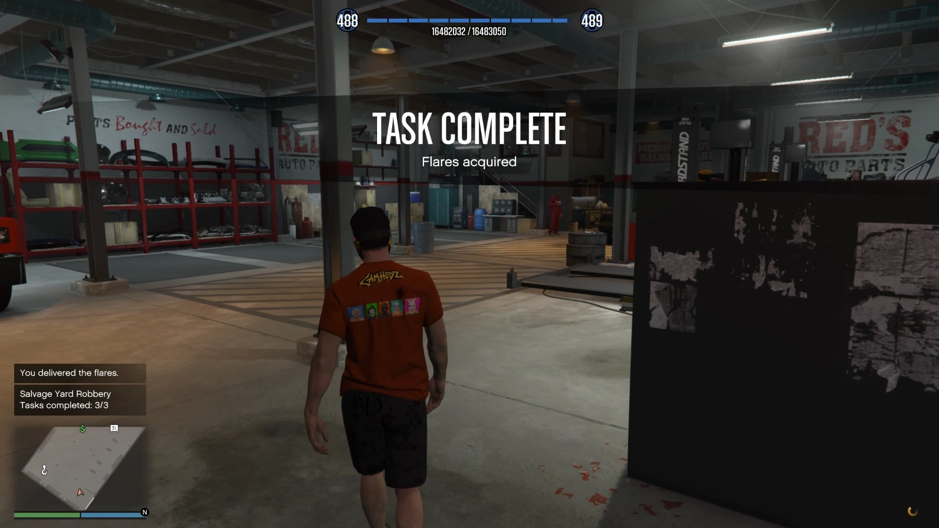 Return to your vehicle and deliver the flares to the Salvage Yard to complete this task.