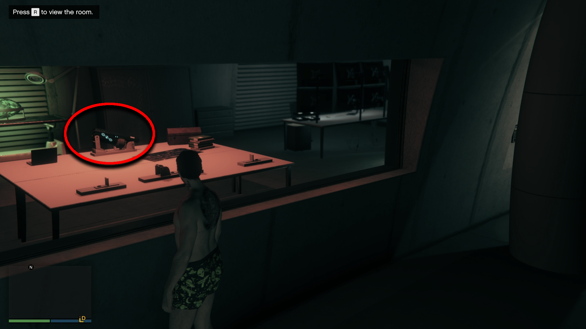 Only one weapon with the "DNA Strand" logo. So, the lever corresponding to this logo would be pulled first.