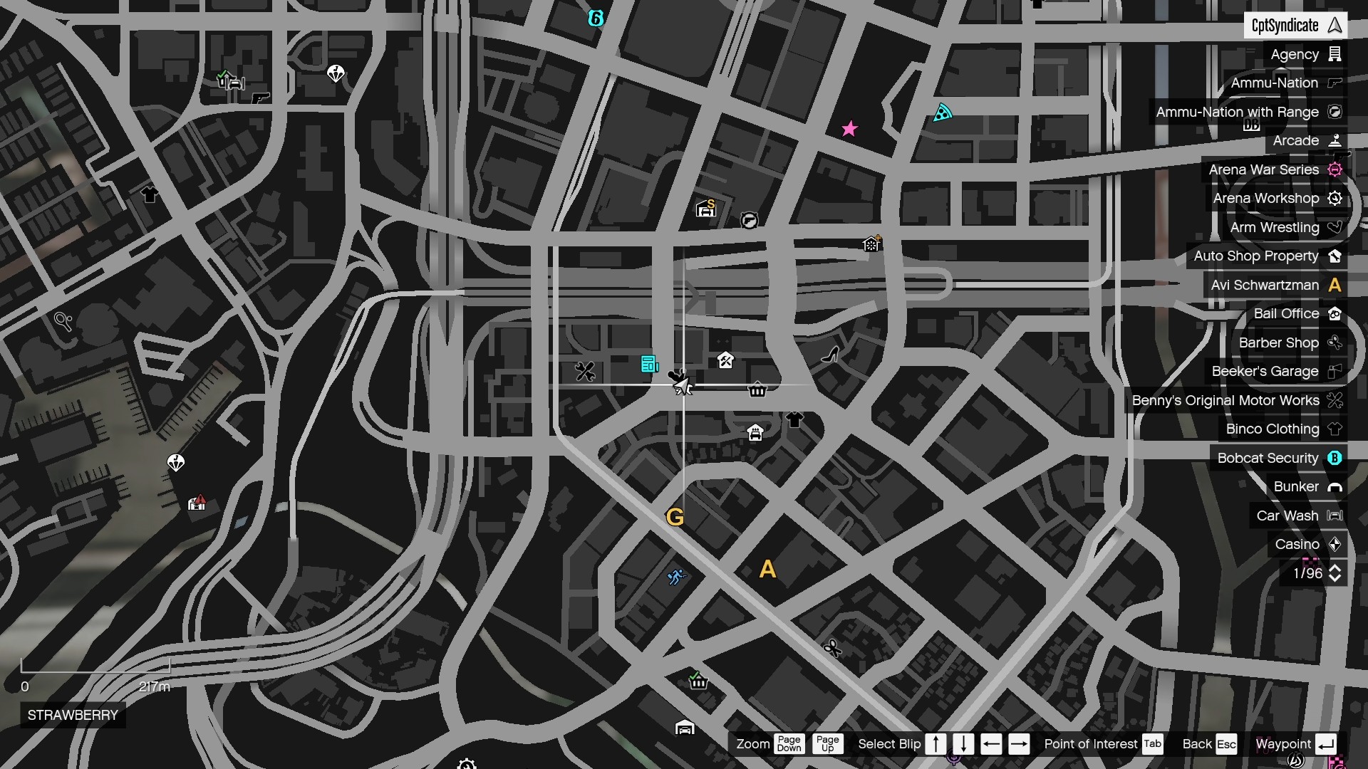 The map shows the location of the Golden Clover in Strawberry.