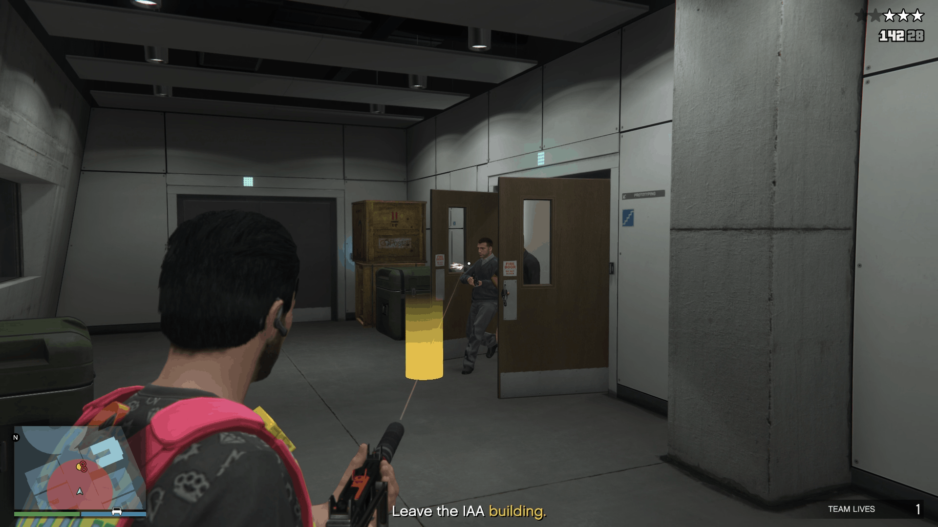 Two guards rushing you after the cutscene