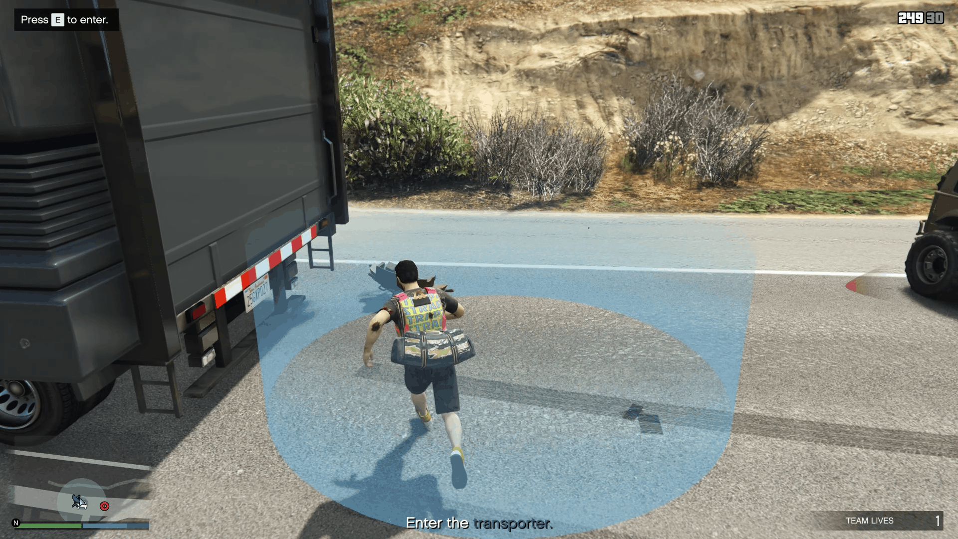 Entering the transporter