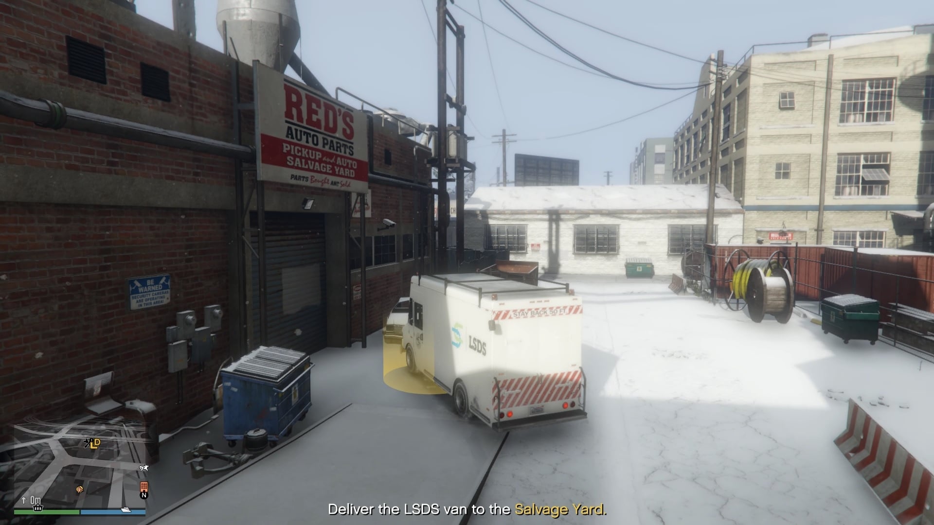 Delivering the LSDS van to the Salvage Yard.