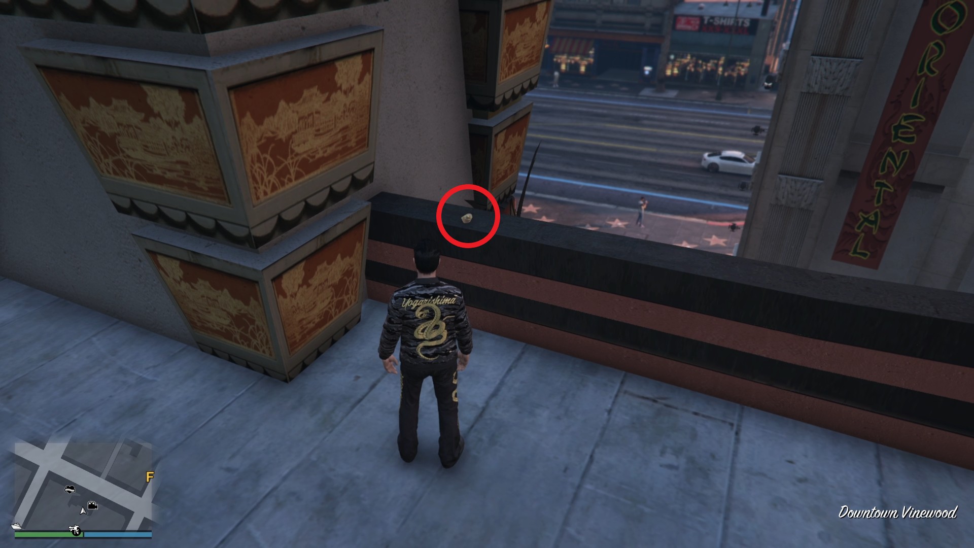 The Yuanbao is on the roof of the Oriental Theater in Downtown Vinewood.
