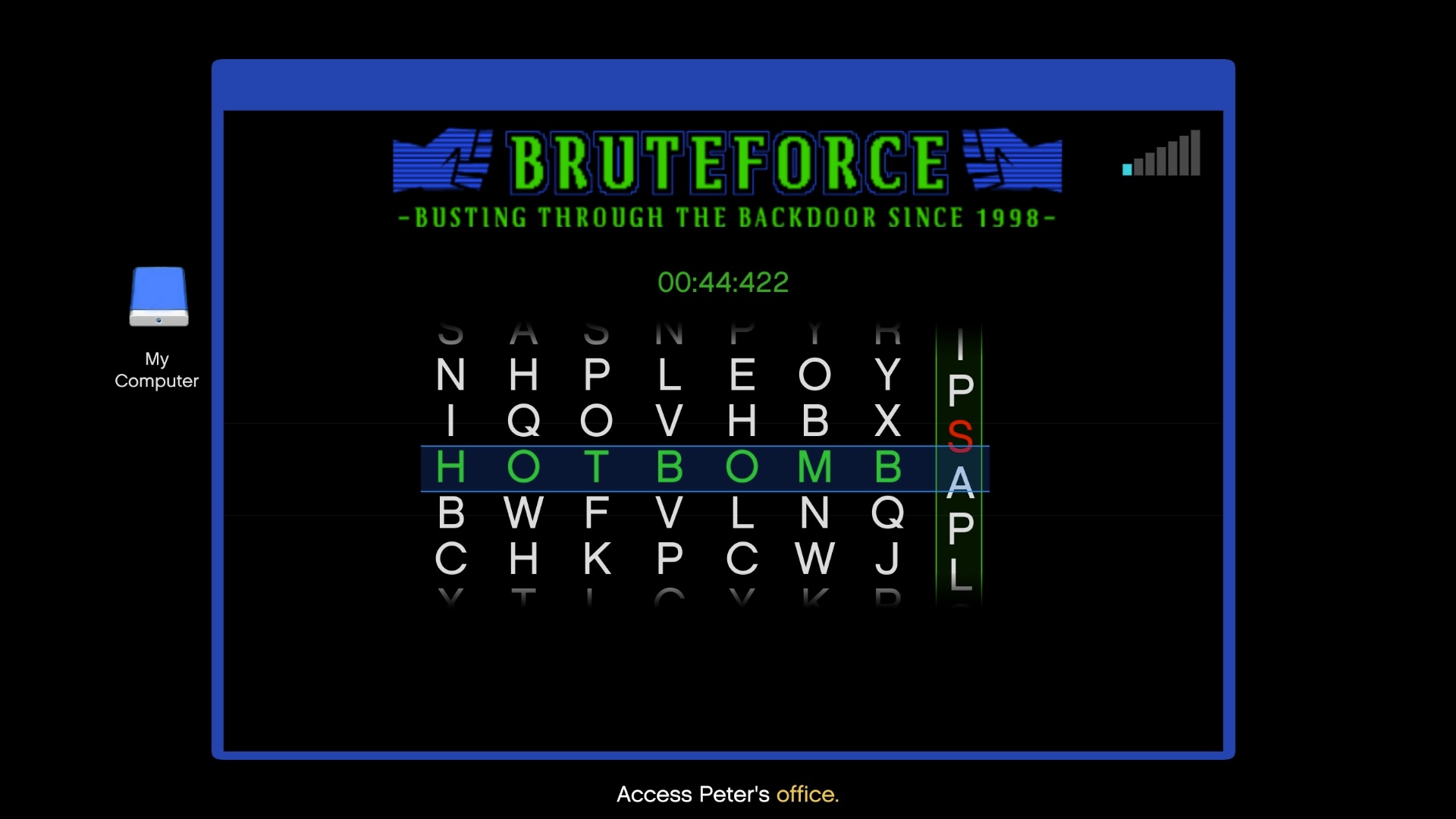 Once again, you get a mini-game where you form a word.