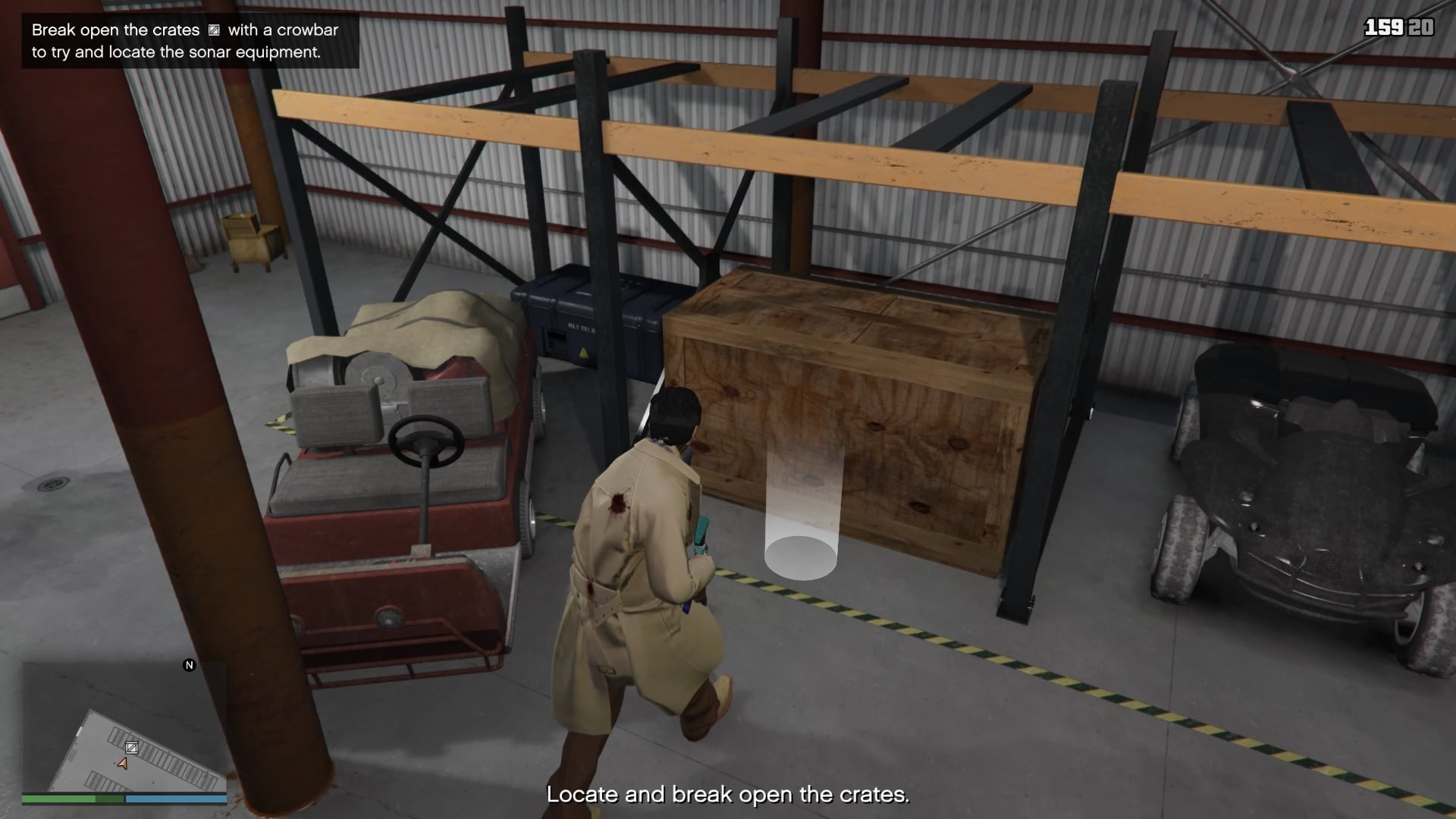 Crate inside the warehouse.