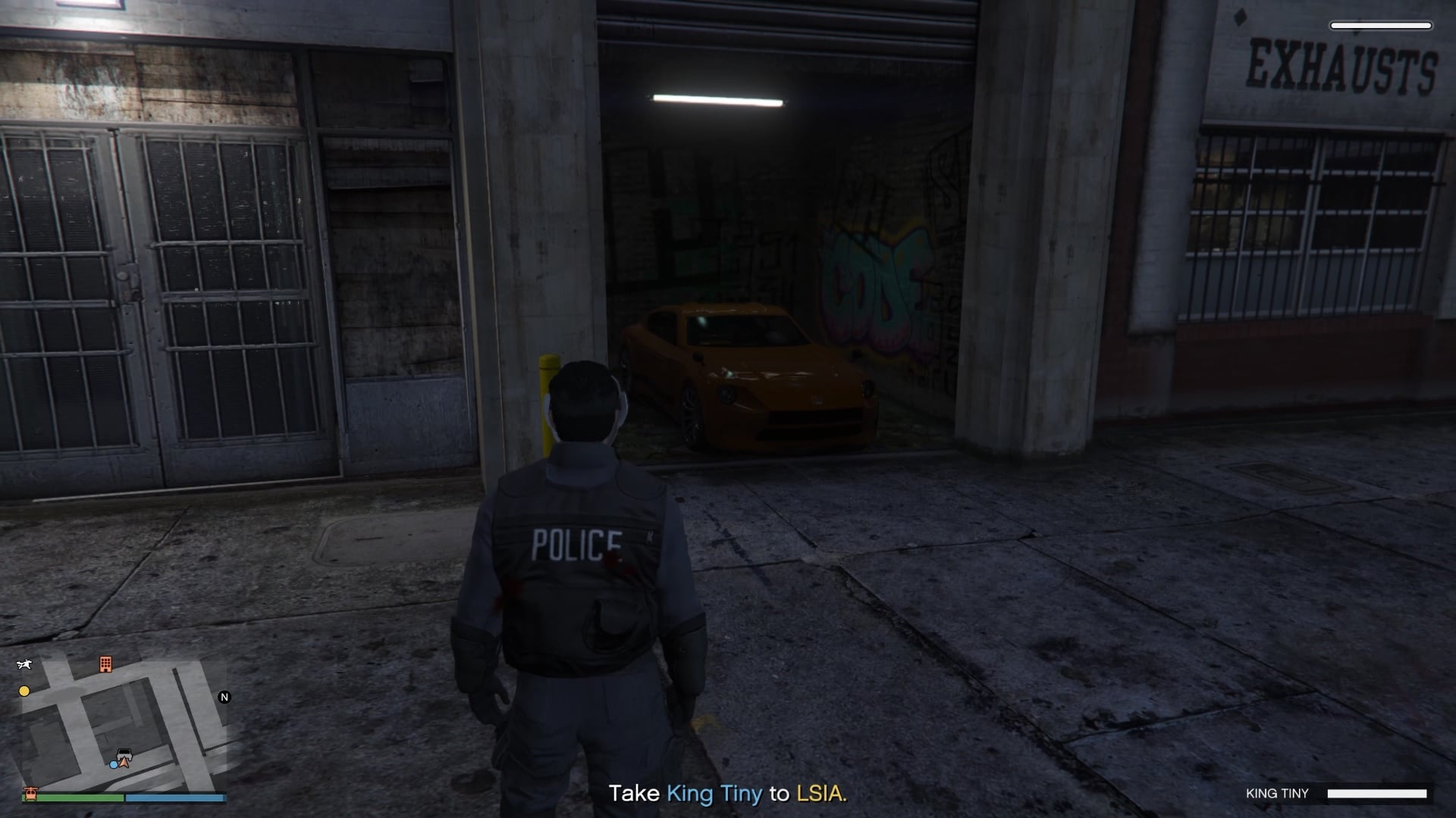 Stashed getaway vehicle.