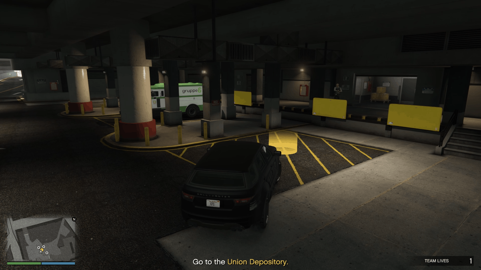 Driving the security vehicle to the union depository parking lot