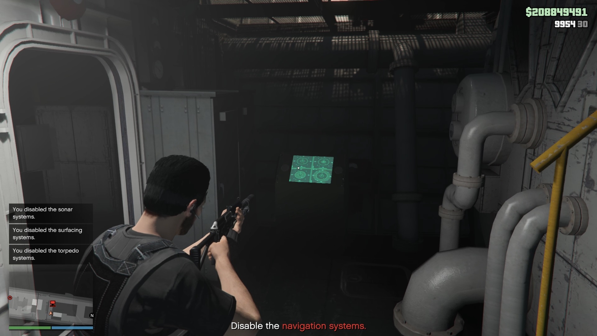 The navigation system by the entrance of the engine room. Best to leave this one for last.