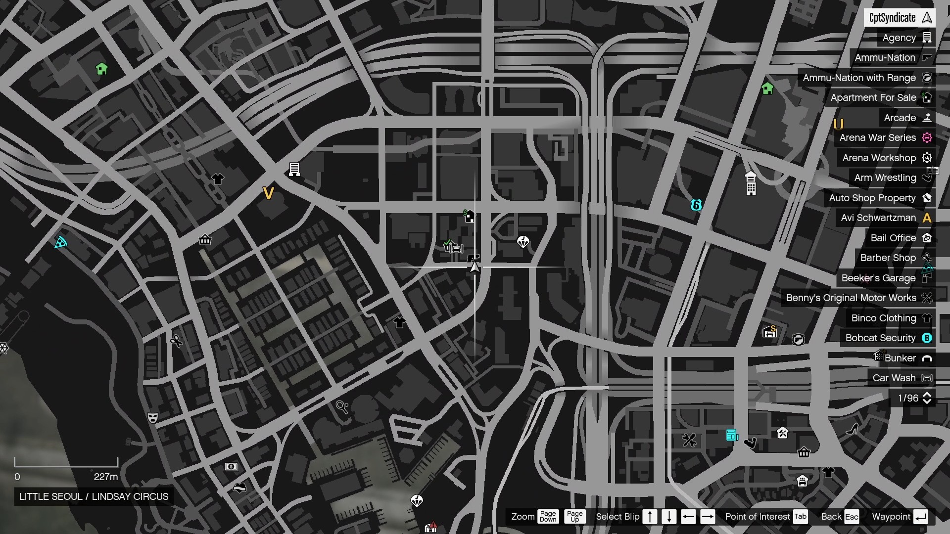 The map shows the location of the Golden Clover in Little Seoul.