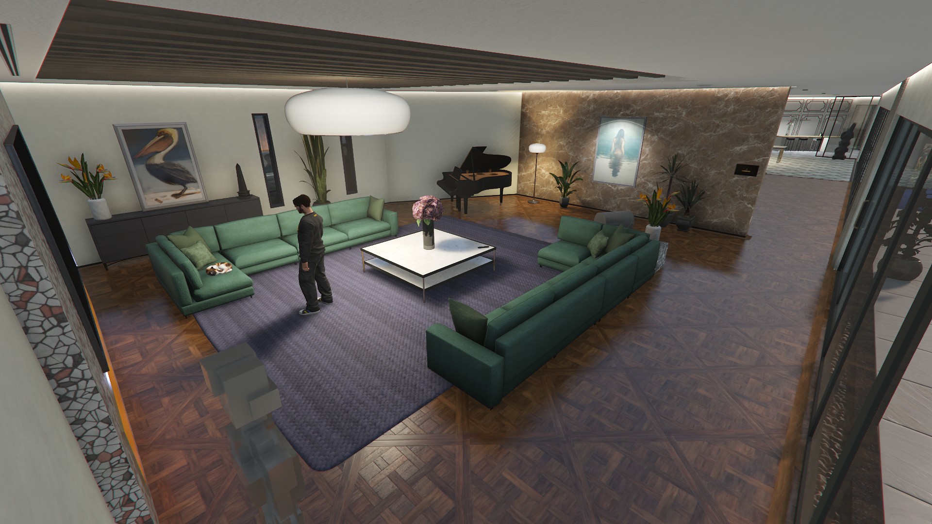 Detailed mansion interior in GTA Online.