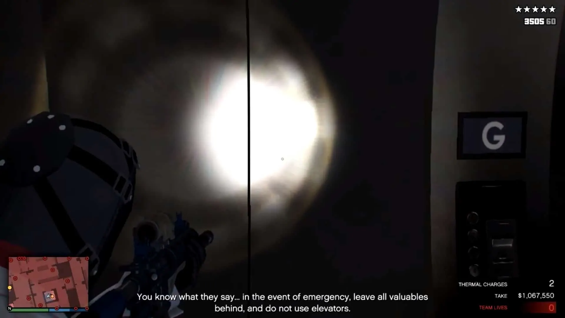 Pre-aiming while in the elevator before the elevator doors open