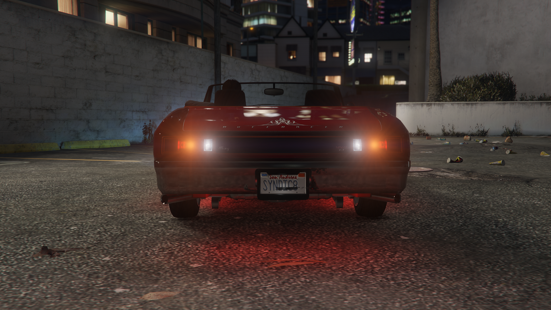 The back of the heavily modified Albany Buccaneer Custom as seen in GTA Online.