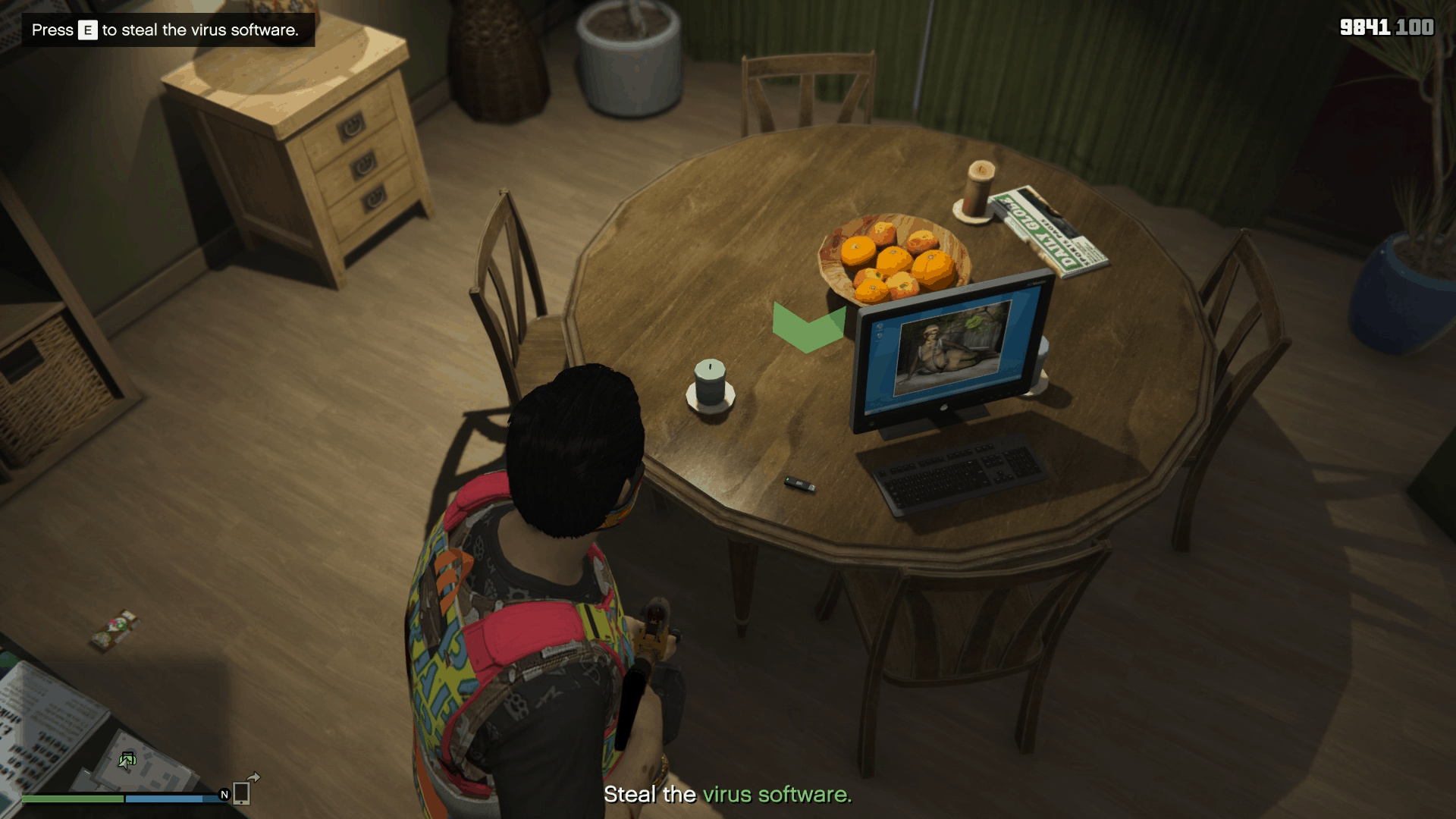 Flash drive containing the virus software