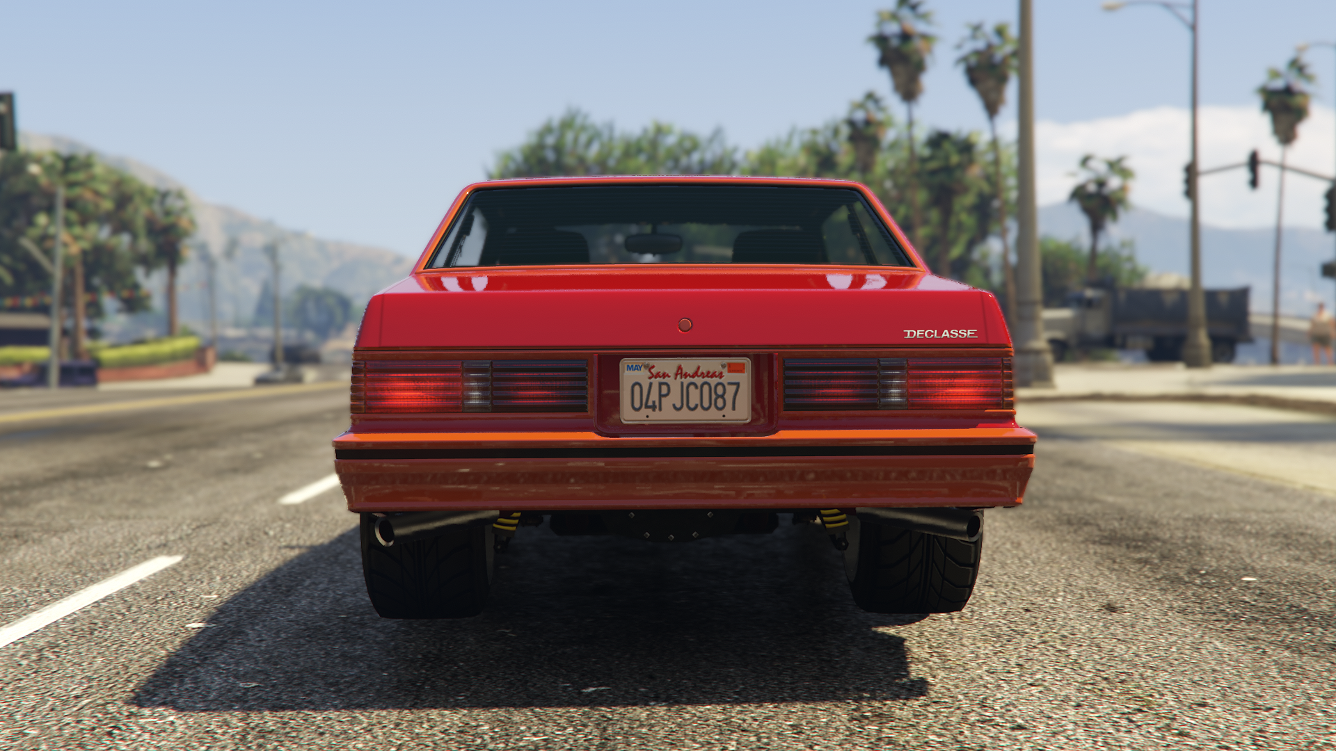 The back of the Declasse Tulip M-100 as seen in GTA Online.