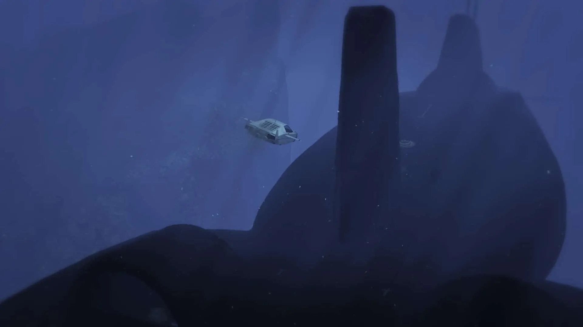 Cutscene showing entering the submarine