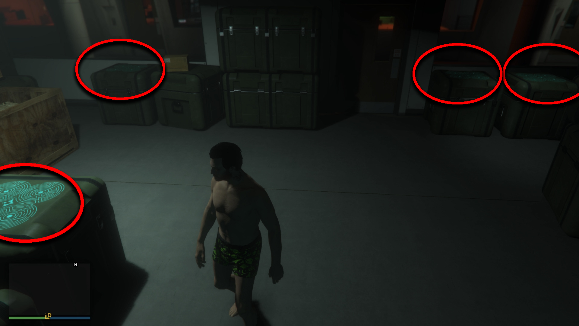 Four military crates had this room's symbol. So, this symbol comes fourth in the order.