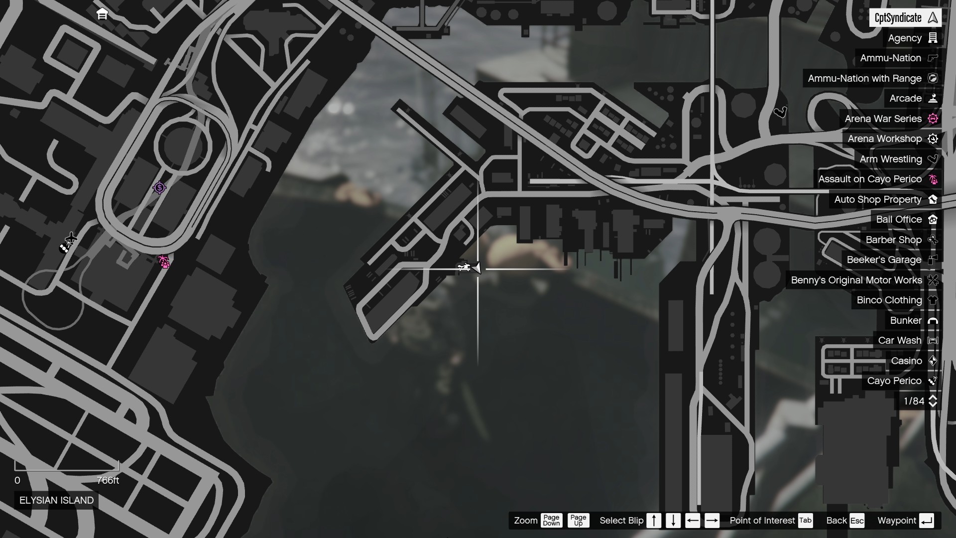 The map shows the location of the Yuanbaos located on the bow of the Olifantus at Elysian Island.