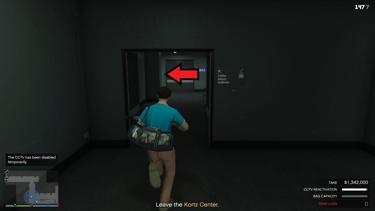 Turn left here to go to the elevator.