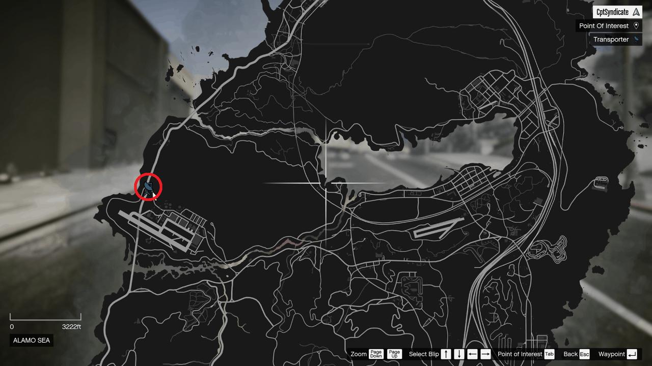 The location of the transporter