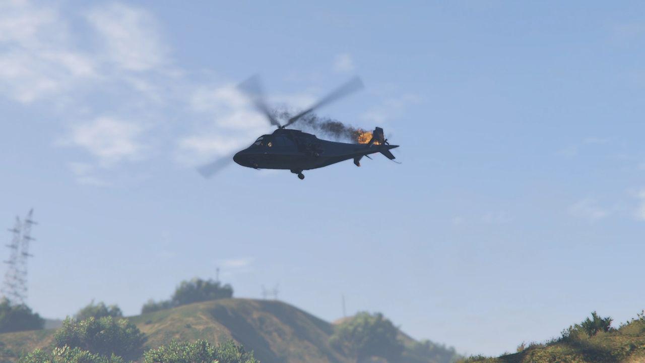 The Swift helicopter crashing.