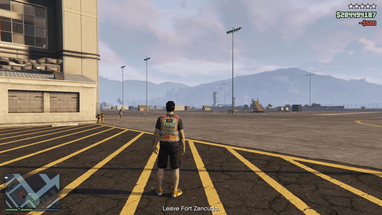 Spawned right outside the hangar on the left side