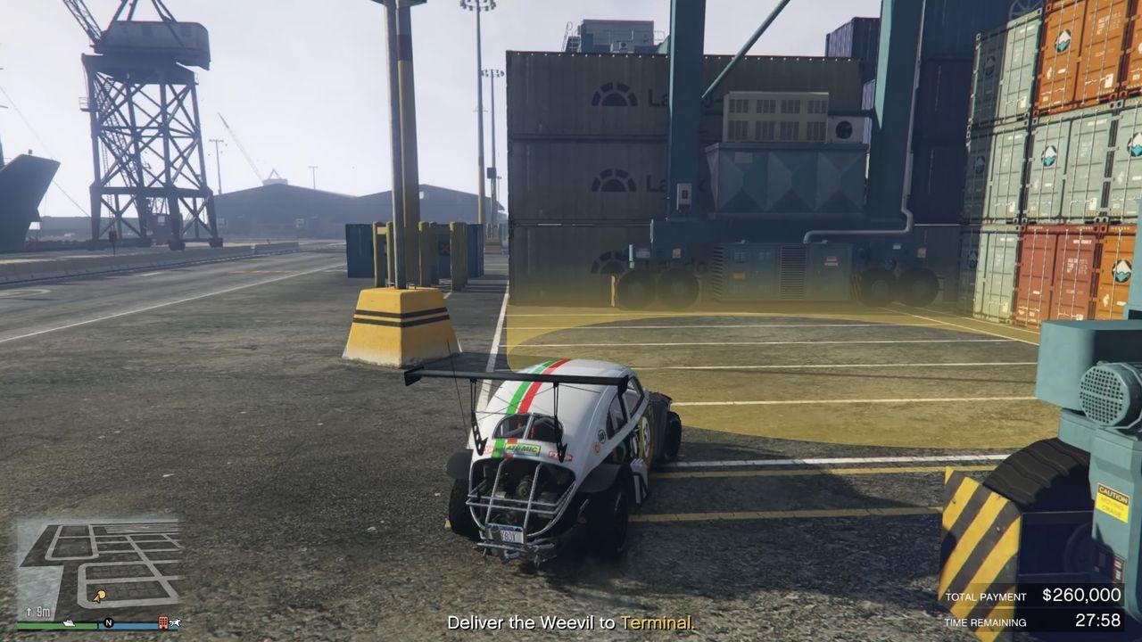 Ensure you do not hit the vehicle on your way to the terminal, as the total payment value decreases with each hit.