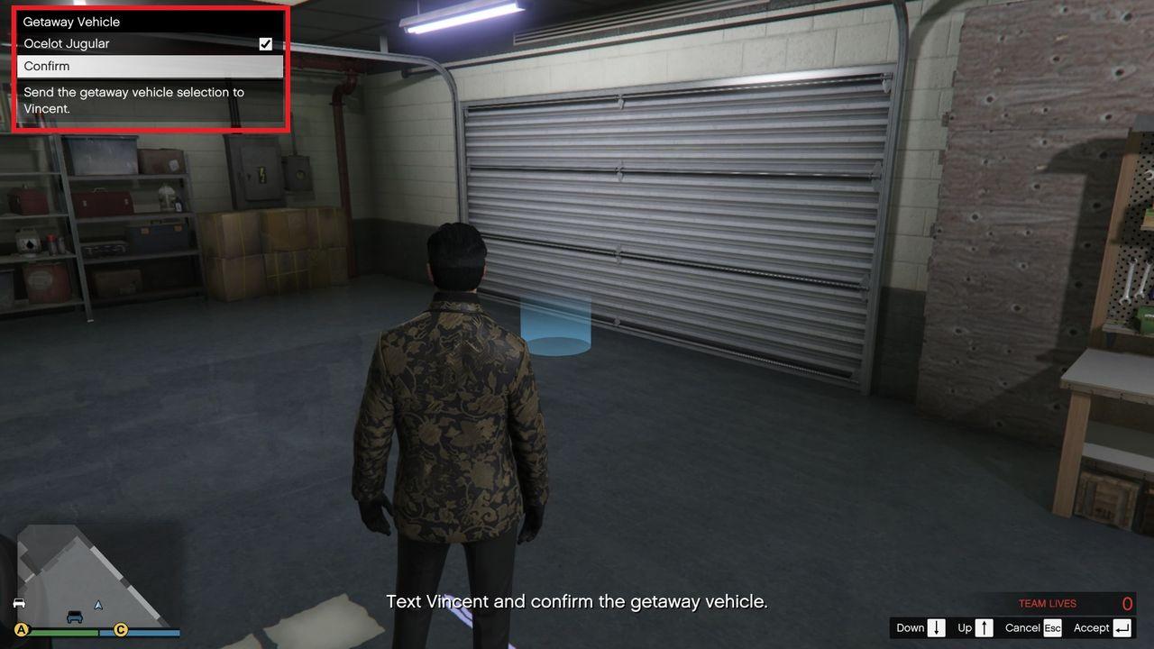 The mission will be completed after confirming your getaway vehicle.