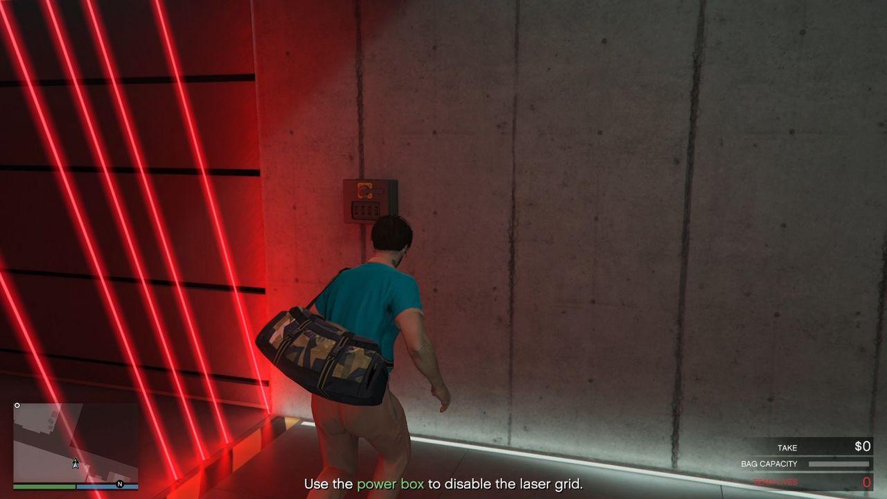 The last laser grid switch on the left.