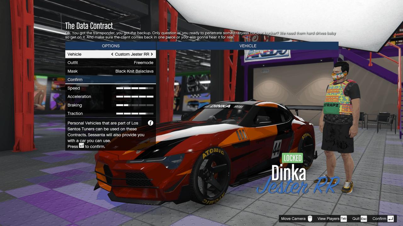 Custom Dinka Jester RR modified to include louvers and bulletproof tires