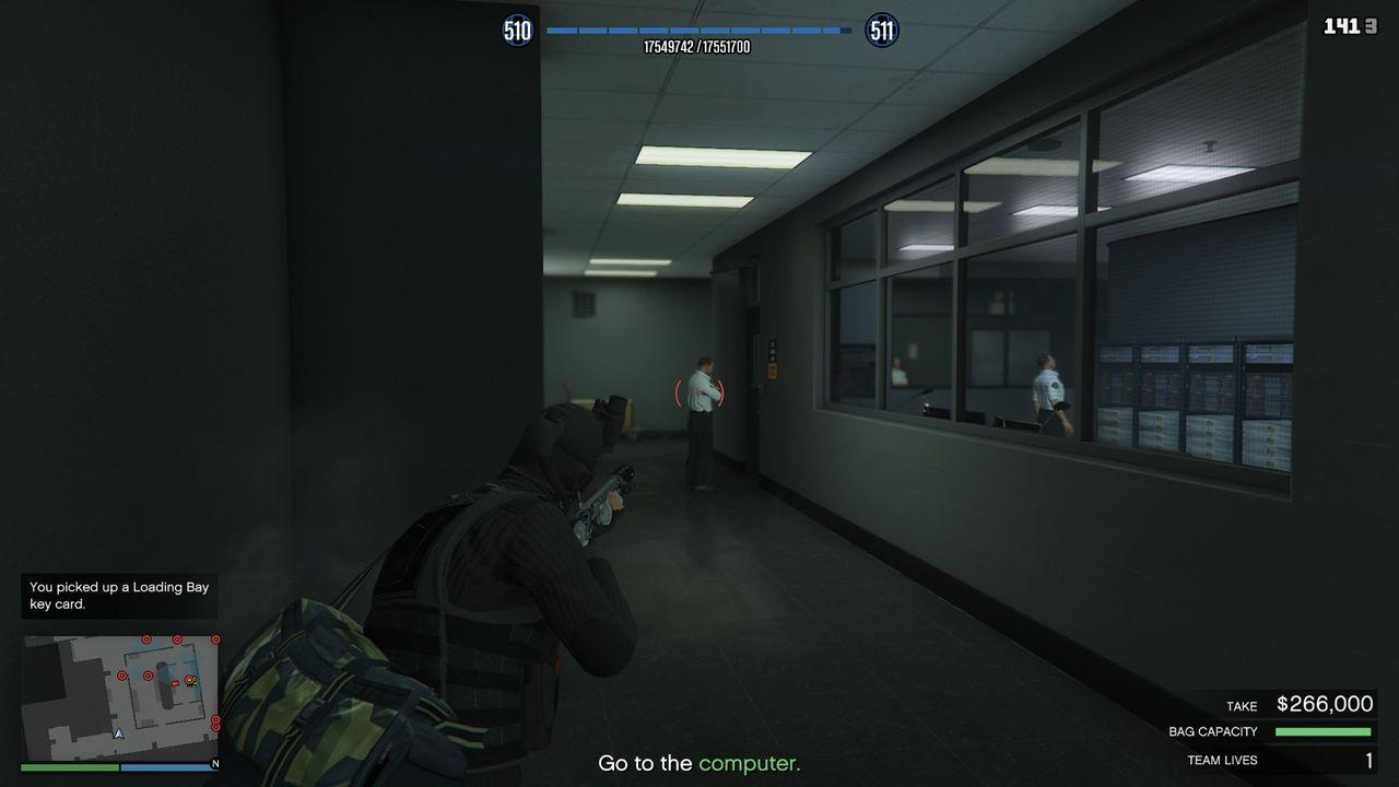 The guard by the keypad and the one inside the CCTV server room.